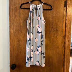 Candie’s Blue/Gray Tank Style Dress w/ Pink Roses